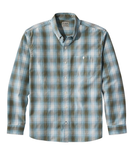 L.L.Bean US | Men's Comfort Stretch® Chambray Shirt, Traditional Untucked Fit, Long-Sleeve, Print