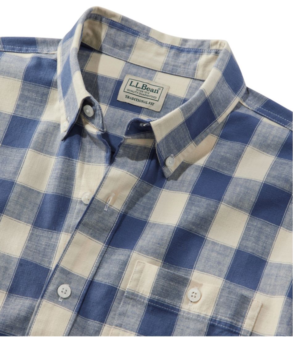 L.L.Bean US | Men's Comfort Stretch® Chambray Shirt, Traditional Untucked Fit, Long-Sleeve, Print