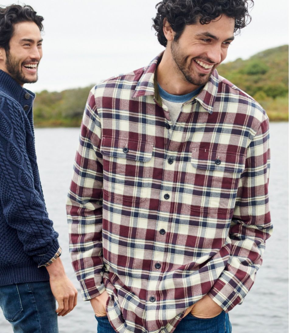 L.L.Bean Online | Men's Fleece-Lined Flannel Shirt, Traditional Fit
