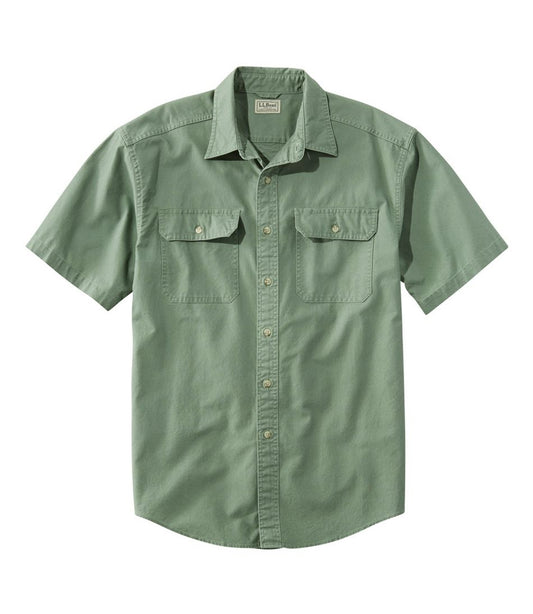 L.L.Bean Outlet | Men's Sunwashed Canvas Shirt, Traditional Fit Short-Sleeve