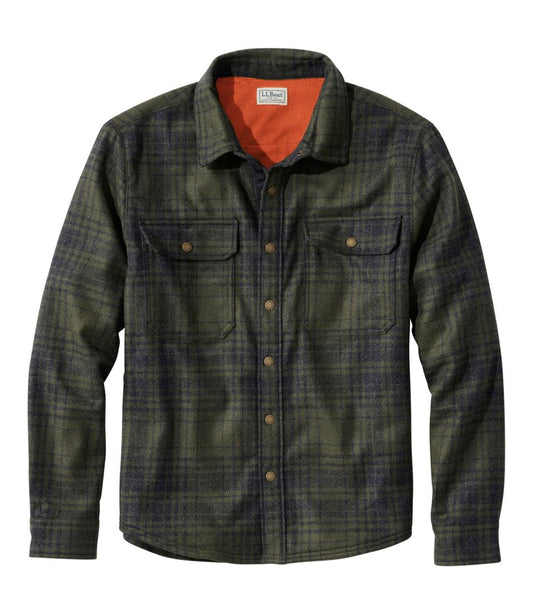 L.L.Bean Online | Men's Maine Guide Lightweight Lined Wool Field Shirt, Plaid
