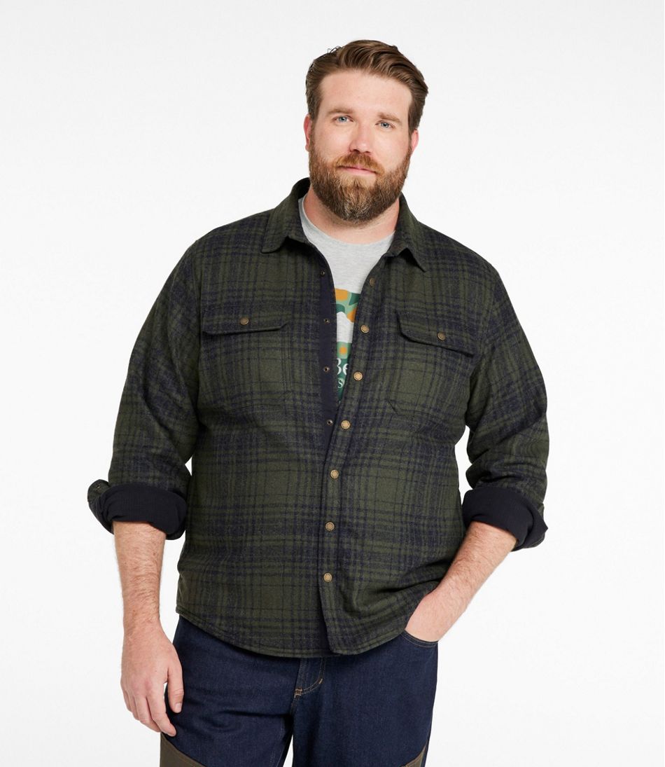 L.L.Bean Online | Men's Maine Guide Lightweight Lined Wool Field Shirt, Plaid