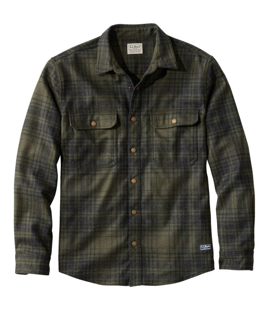 L.L.Bean New | Men's Maine Guide Lightweight Wool Field Shirt, Plaid