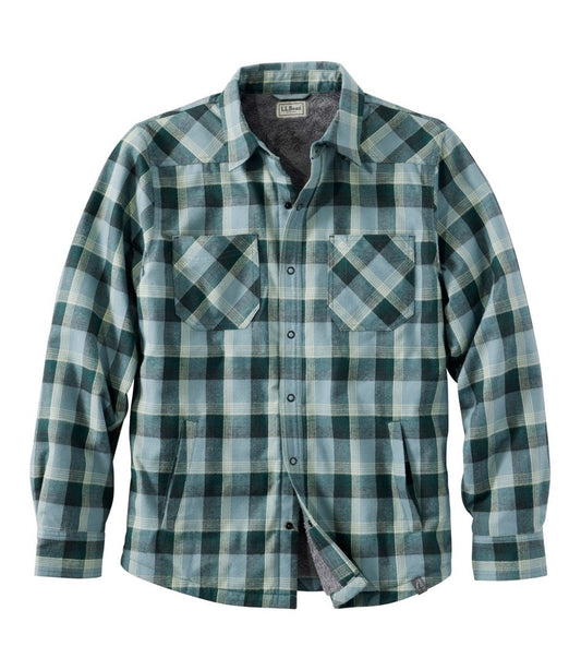 L.L.Bean Discount | Men's Katahdin Performance Flannel Shirt-Jacket, Hi-Pile Fleece-Lined Plaid