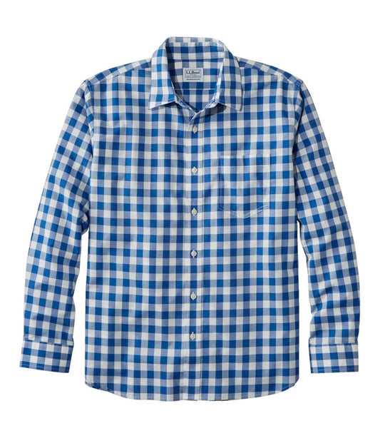 L.L.Bean Sale | Men's Bean's Wrinkle-Free Everyday Shirt, Traditional Untucked Fit, Plaid, Long-Sleeve