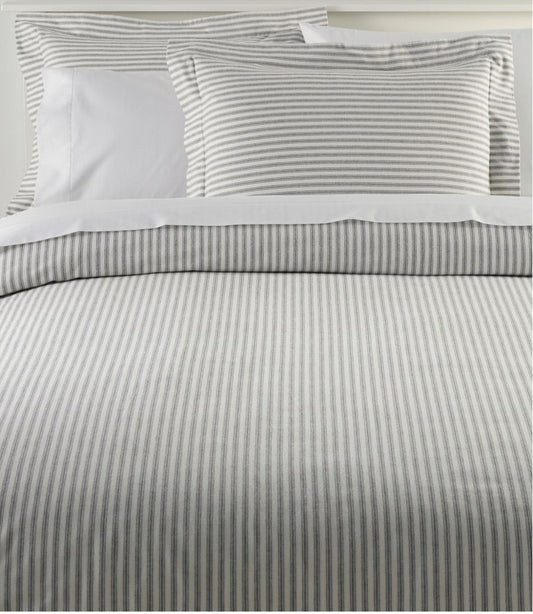 L.L.Bean New | Ultrasoft Comfort Flannel Comforter Cover Collection, Stripe