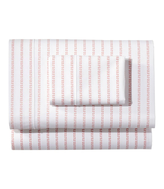 L.L.Bean | Sunwashed Percale Sheet Collection, Stripe Leaf