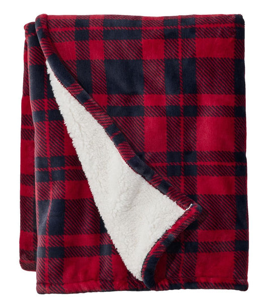 L.L.Bean Sale | Wicked Plush Sherpa Throw, Plaid