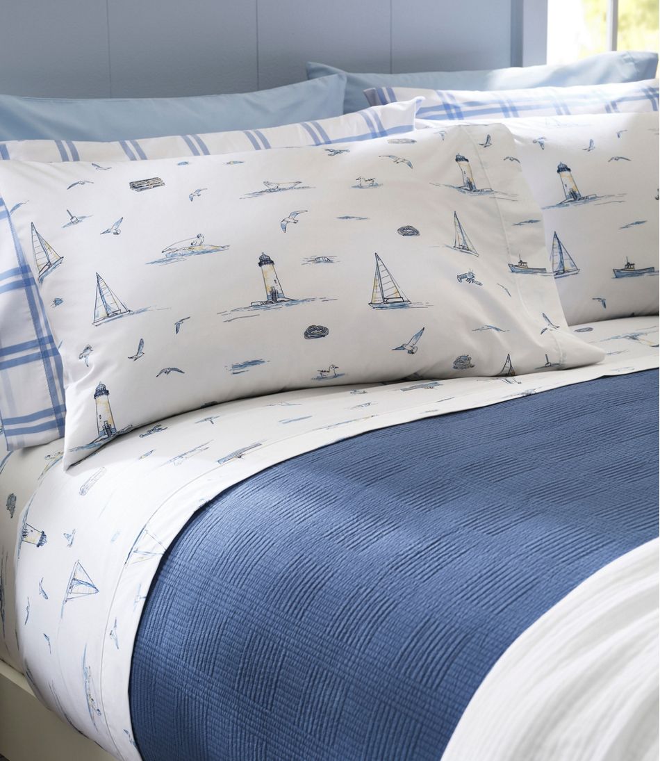 L.L.Bean | Nautical Boats Percale Sheet Collection