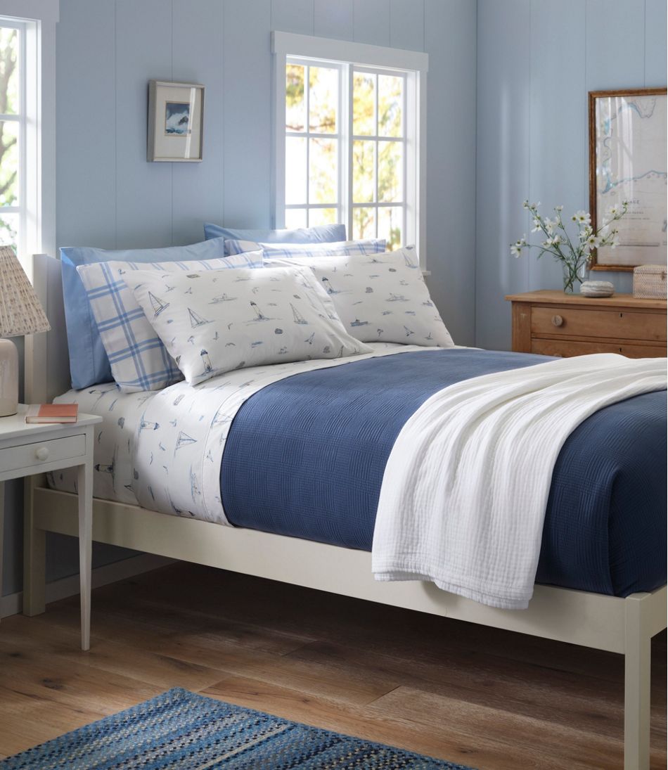 L.L.Bean | Nautical Boats Percale Sheet Collection