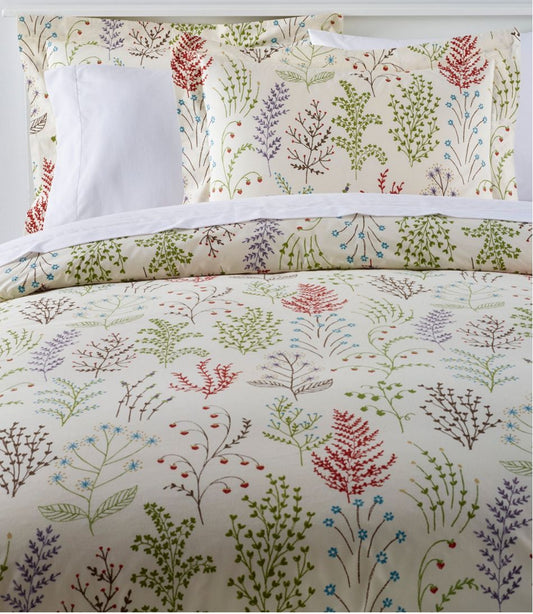 L.L.Bean Discount | Botanical Floral Percale Comforter Cover Collection