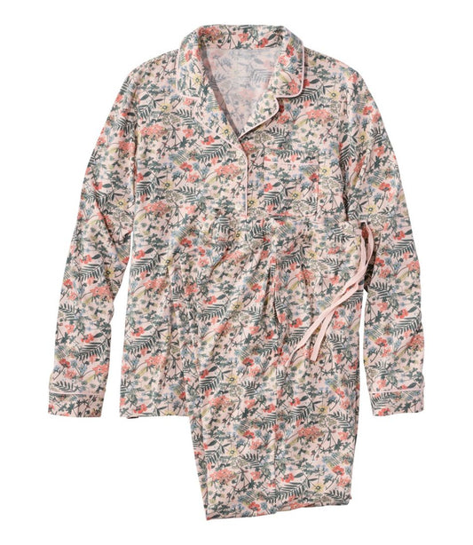 L.L.Bean Sale | Women's Super-Soft Shrink-Free Pajama Set, Button-Front