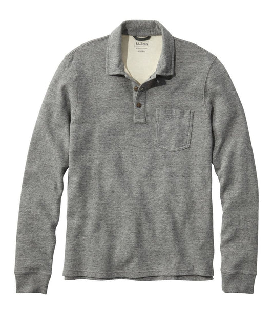 L.L.Bean Outlet | Men's Washed Cotton Double-Knit Polo, Long-Sleeve