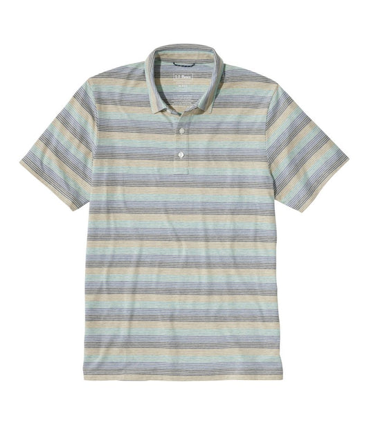 L.L.Bean Sale | Men's Comfort Stretch Performance® Pima Polo, Short-Sleeve, Stripe