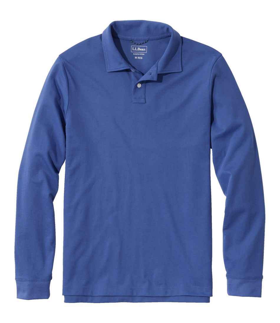 L.L.Bean Outlet | Men's Comfort Stretch Performance® Polo, Long-Sleeve, Slightly Fitted