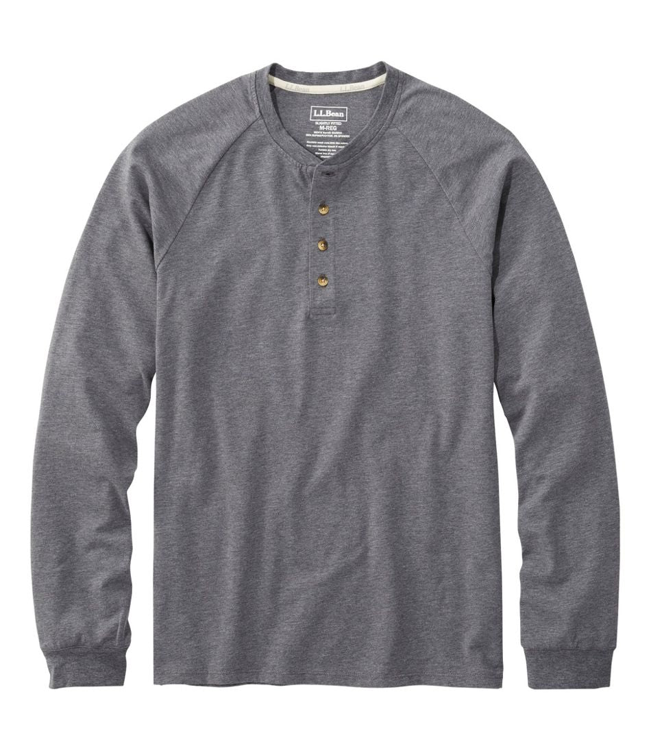 L.L.Bean Online | Men's Comfort Stretch Pima Tee Shirt, Long-Sleeve Henley