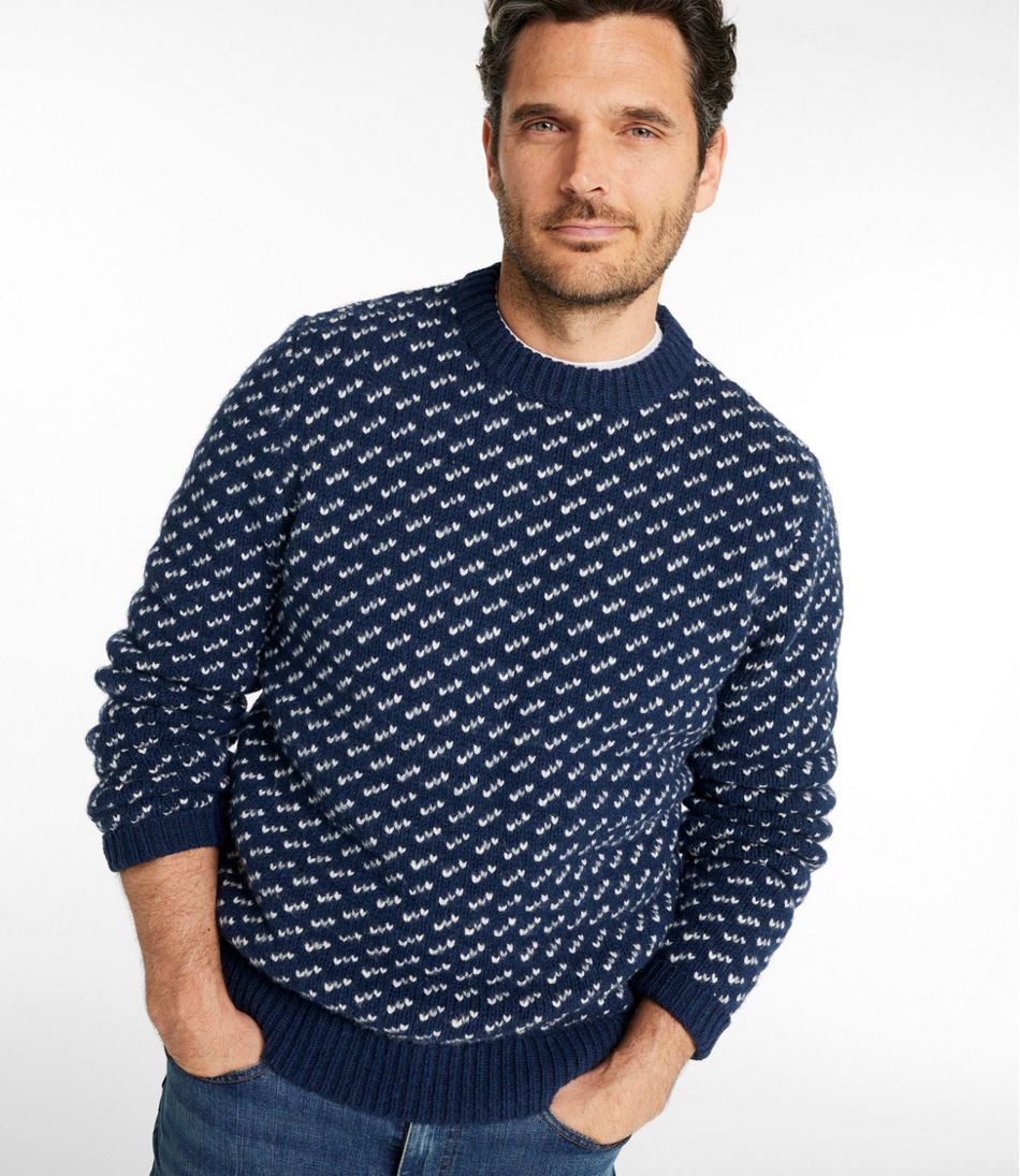 L.L.Bean For Sale | Men's Bean's Classic Ragg Wool Sweater, Crewneck, Bird's-Eye