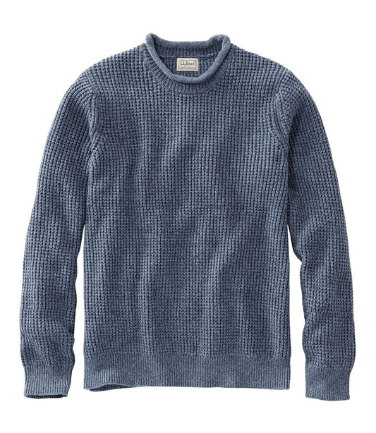 L.L.Bean New | Men's Organic Cotton Waffle Sweater, Rollneck Crew