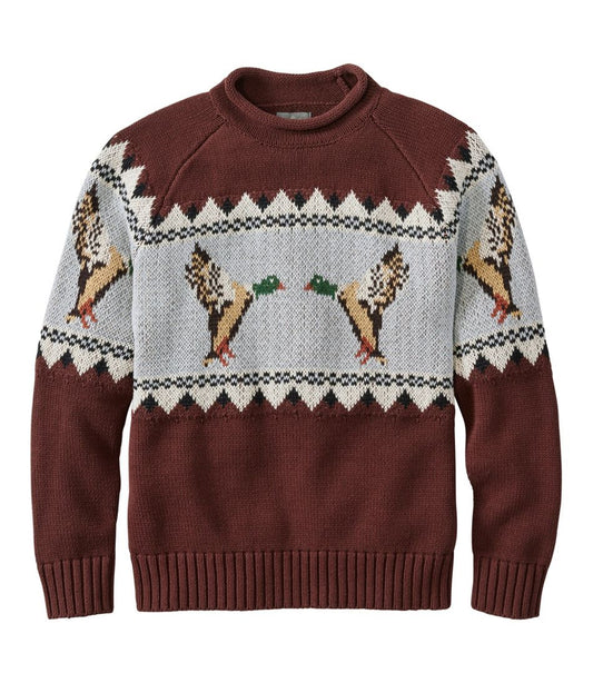 L.L.Bean Sale | Men's Signature Organic Cotton Rollneck Sweater, Fair Isle