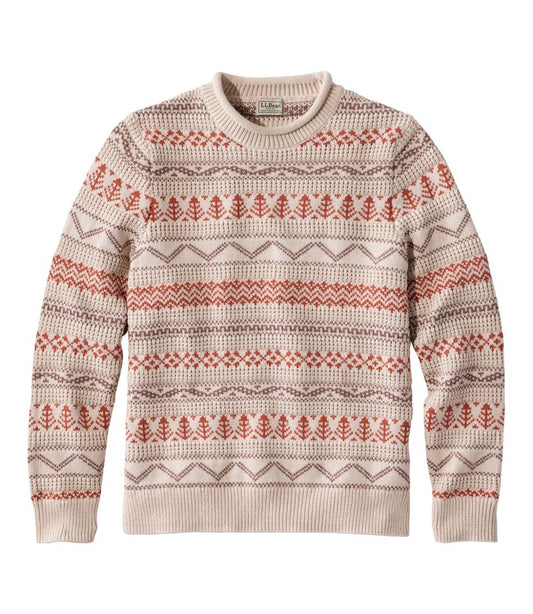 L.L.Bean For Sale | Men's Organic Cotton Waffle Sweater, Crewneck, Fair Isle
