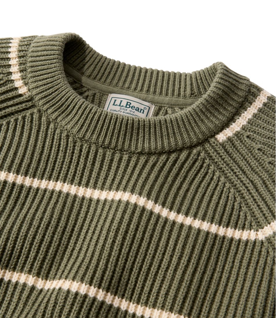 L.L.Bean Sale | Men's Mariner Rib Crew Sweater, Stripe