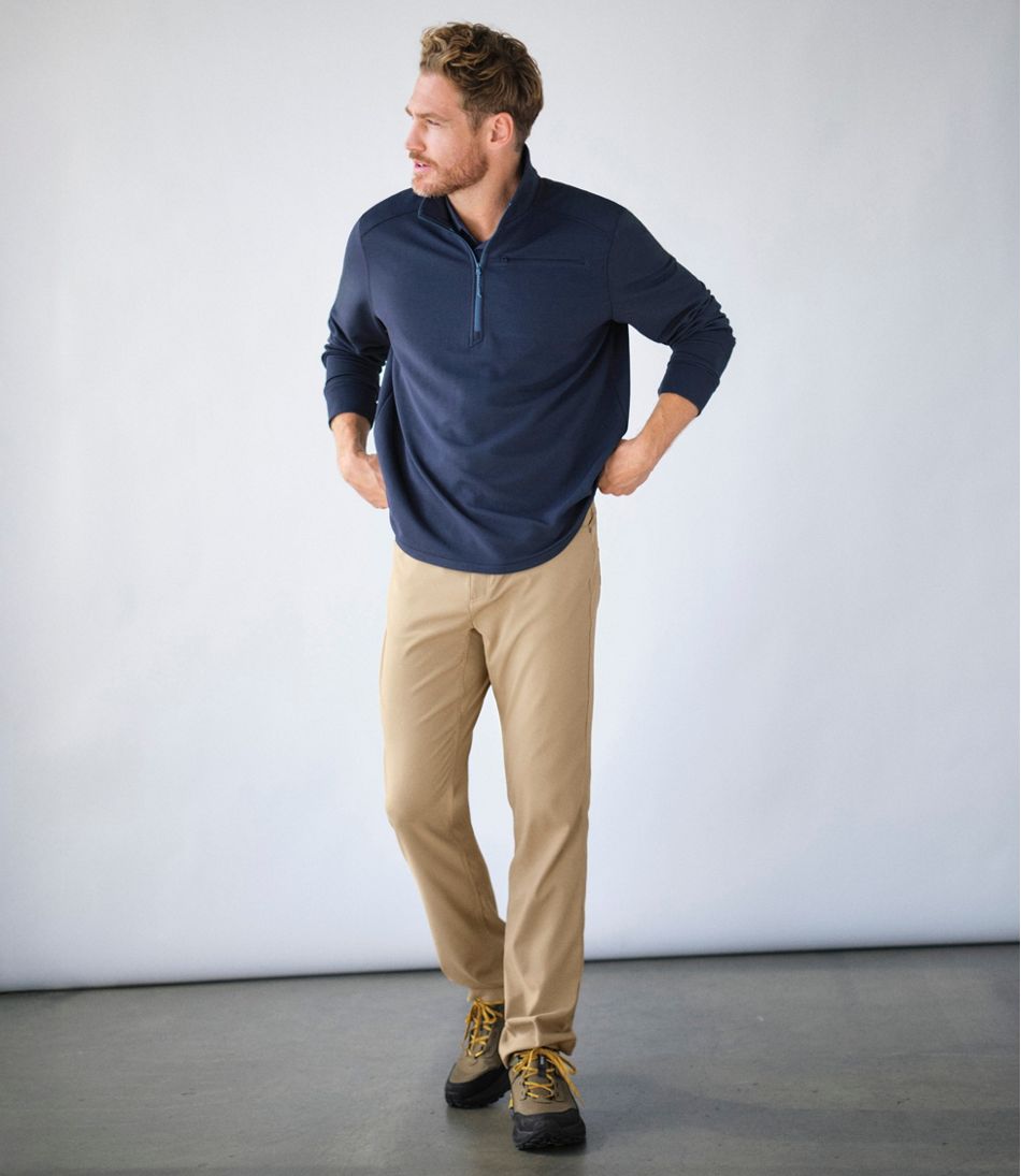 L.L.Bean Online | Men's VentureStretch Ottoman-Rib Pullover, Quarter-Zip