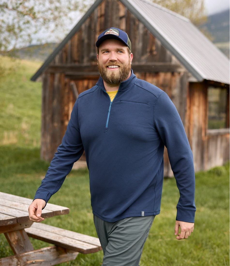 L.L.Bean Online | Men's VentureStretch Ottoman-Rib Pullover, Quarter-Zip