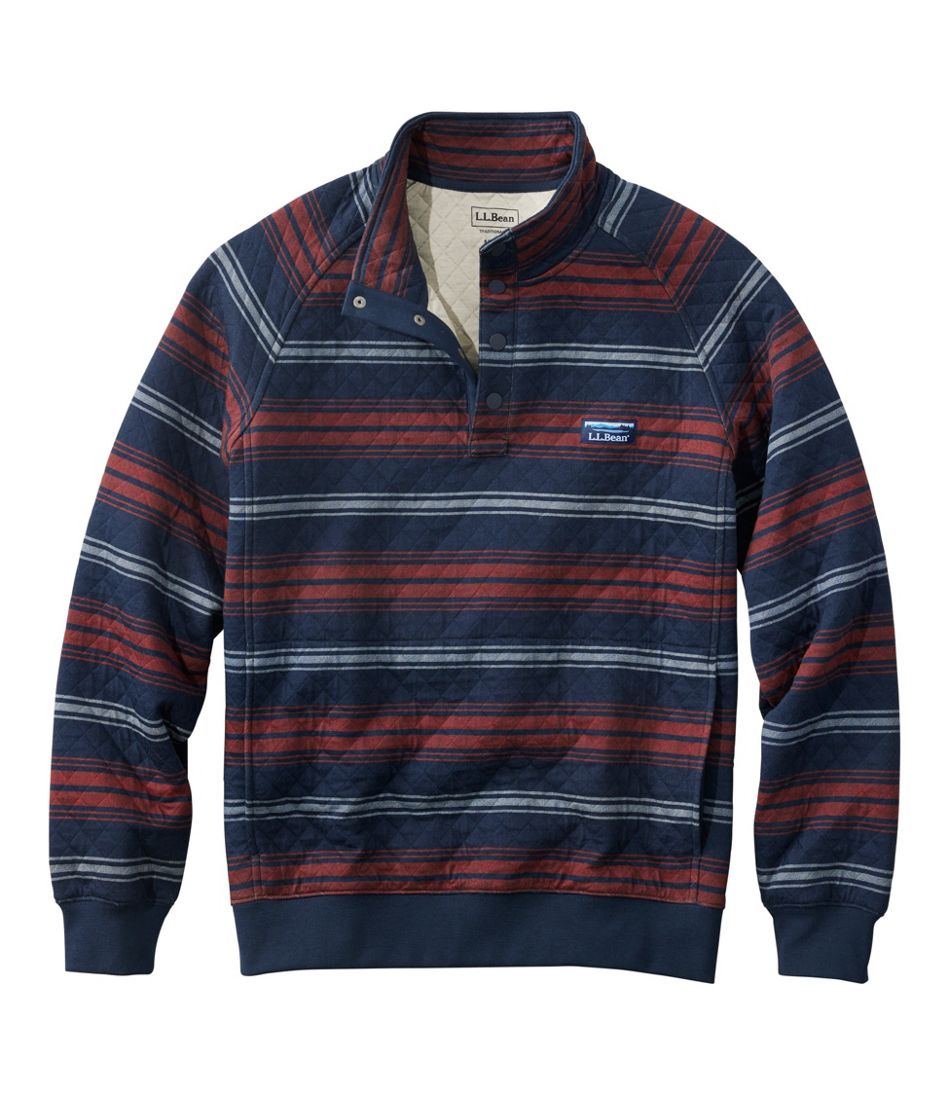 L.L.Bean On Sale | Men's Quilted Sweatshirt, Mockneck, Stripe