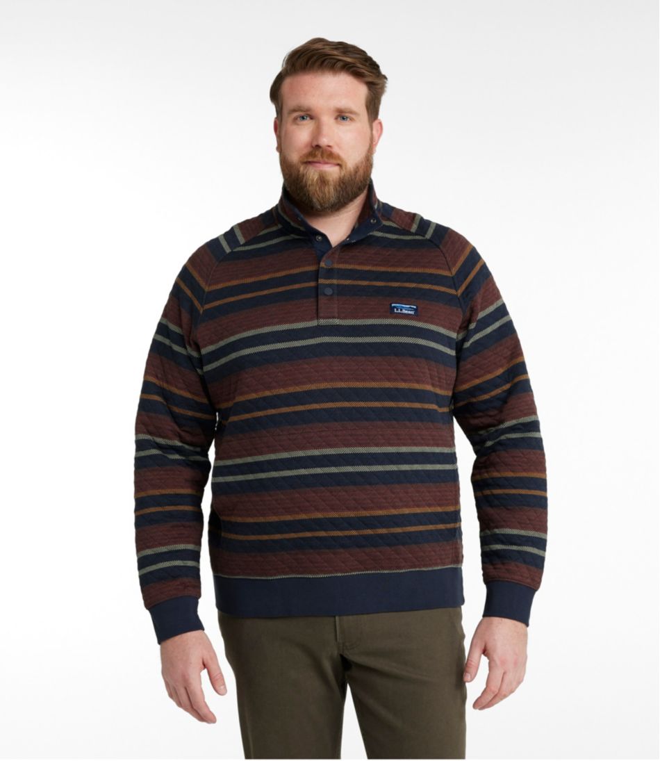 L.L.Bean On Sale | Men's Quilted Sweatshirt, Mockneck, Stripe