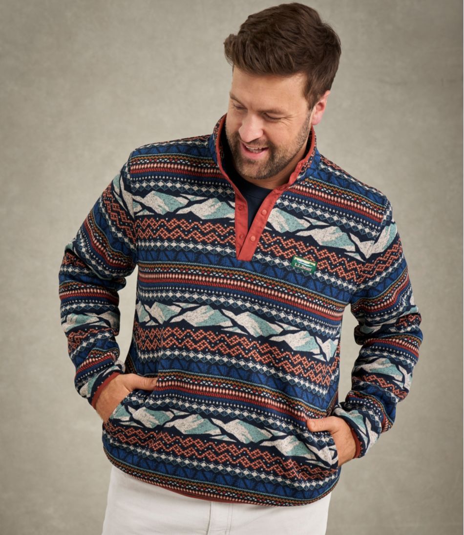 L.L.Bean Online | Men's Sweater Fleece Pullover, Print