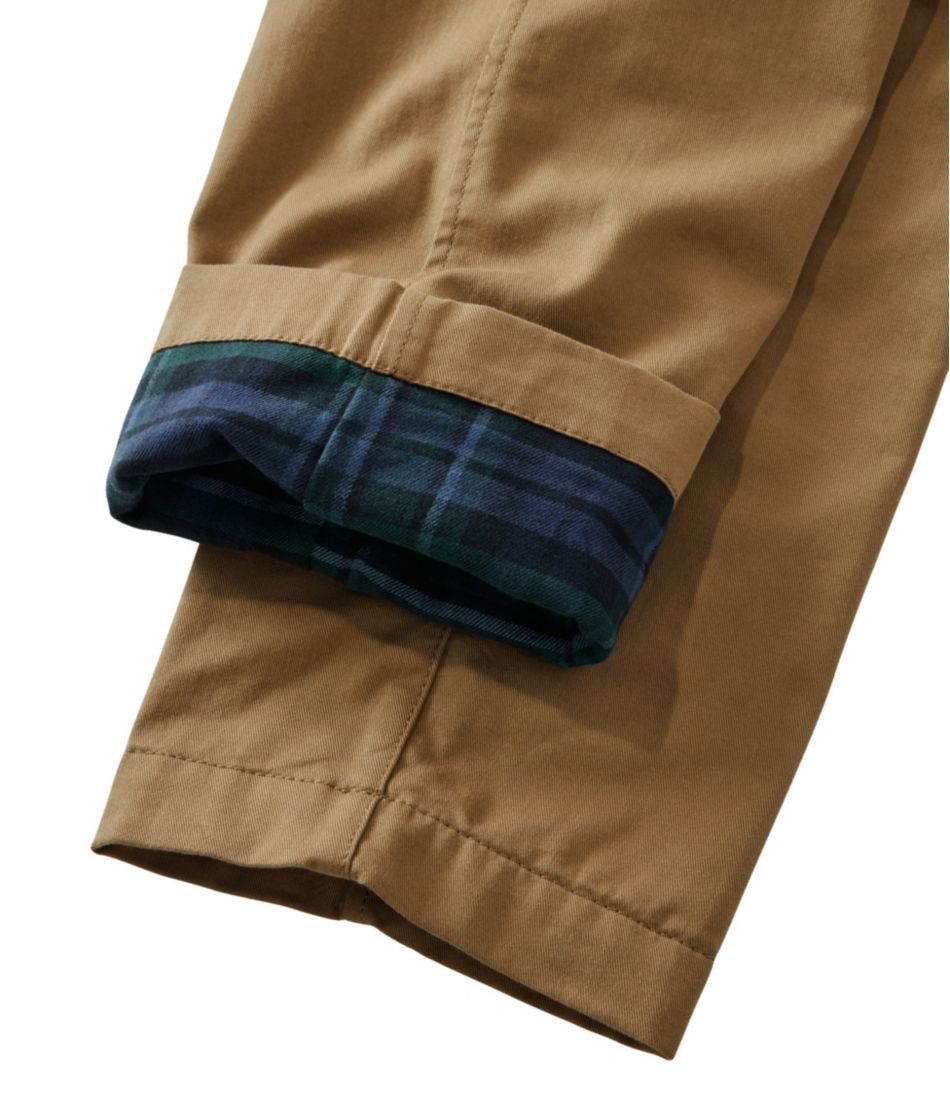 L.L.Bean New | Men's Comfort Stretch Dock Pants, Standard Fit, Straight Leg, Flannel-Lined