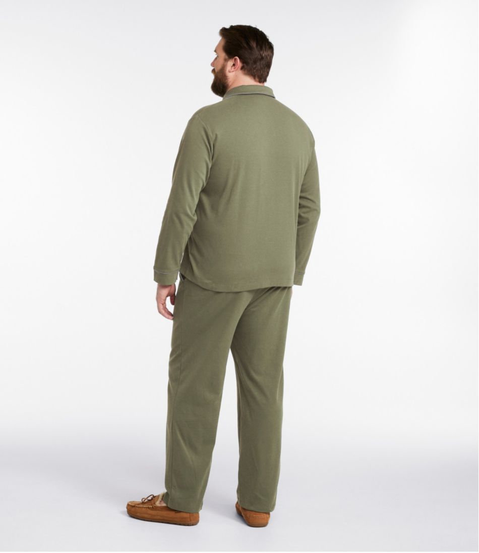 L.L.Bean Sale | Men's Bean's Cotton Knit Pajamas, Button-Front PJ Set