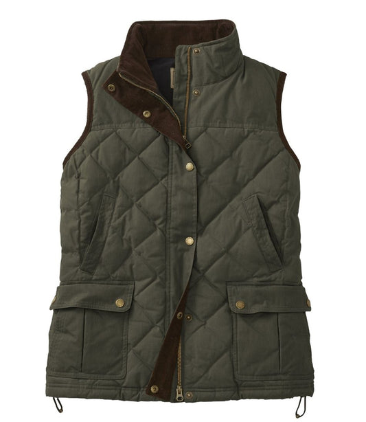 L.L.Bean New | Women's Upcountry Waxed Cotton Down Vest