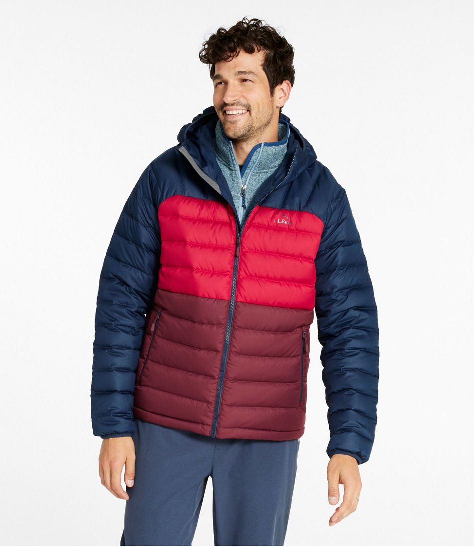 L.L.Bean Discount | Men's Bean's Down Hooded Jacket, Colorblock