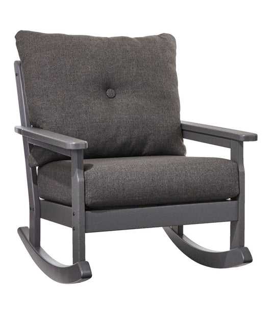 L.L.Bean US | All-Weather Patio Rocker with Textured Cushion, Slate Gray