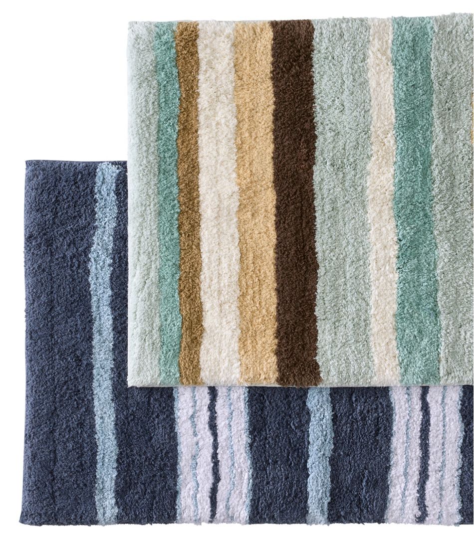L.L.Bean New | Premium Cotton Bath Mat, Multistripe