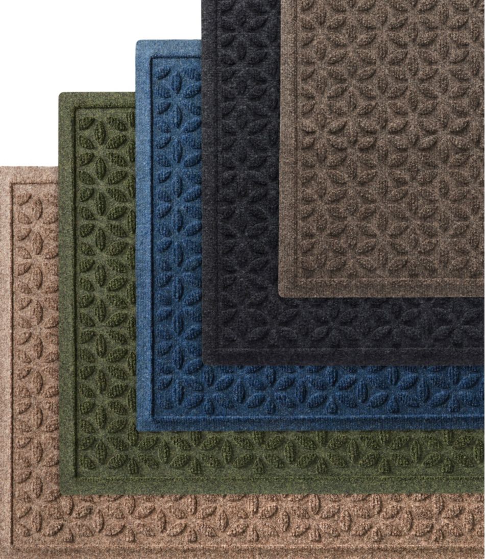 L.L.Bean Online | Heavyweight Recycled Waterhog Doormat, Half Round, Blooming Circles