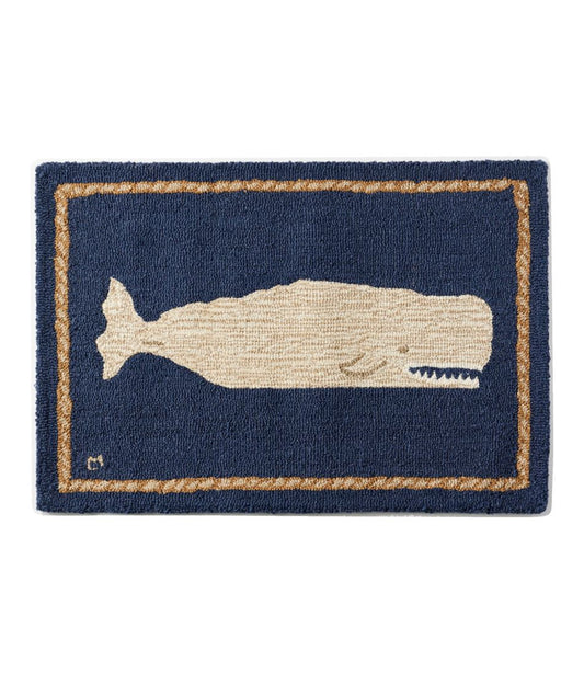 L.L.Bean Outlet | Wool Hooked Novelty Rug, Whale