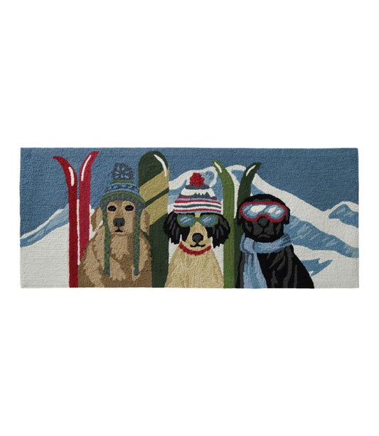 L.L.Bean Online | Indoor/Outdoor Vacationland Runner, Dogs Skiing