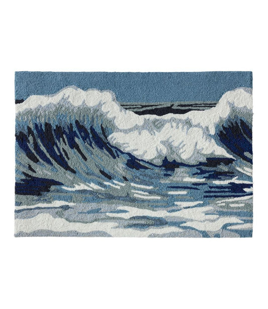 L.L.Bean Discount | Indoor/Outdoor Vacationland Rug, Ocean Waves