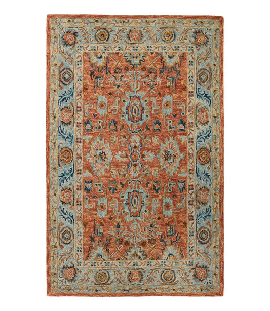 L.L.Bean Online | Single Border Terracotta Wool Tufted Rug