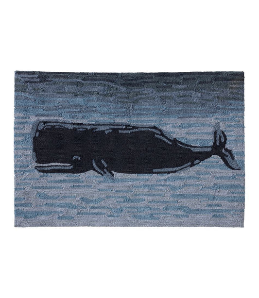 L.L.Bean Outlet | Indoor/Outdoor Vacationland Rug, Coastal Whale