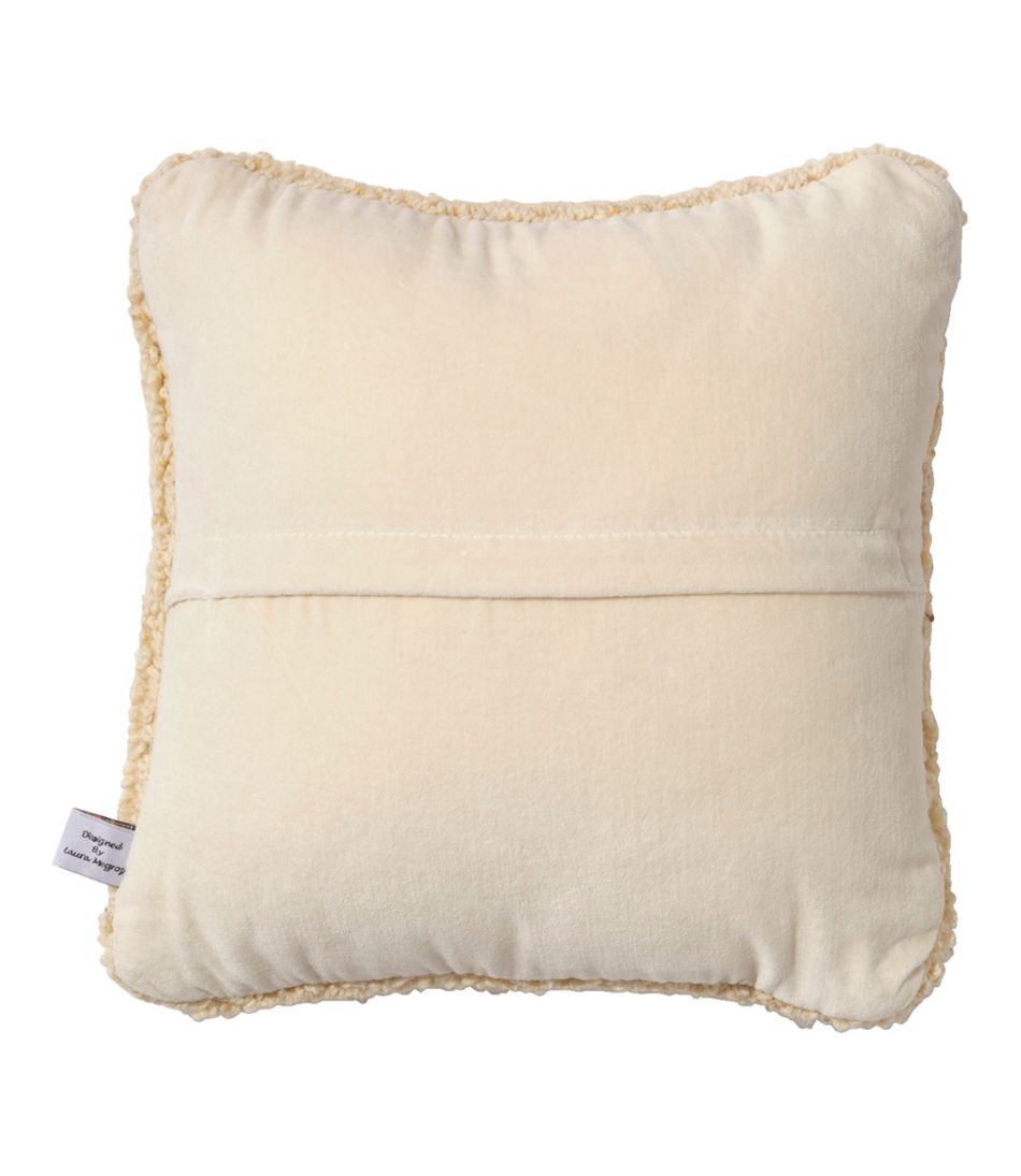 L.L.Bean On Sale | Wool Hooked Throw Pillow, Black Dog, 14" x 14"