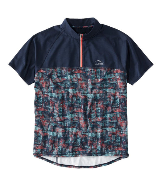 L.L.Bean New | Men's Comfort Cycling Jersey, Short-Sleeve Print