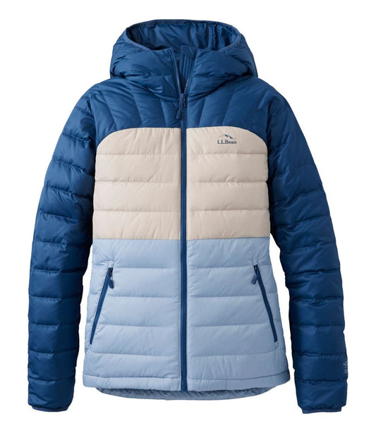 L.L.Bean New | Women's Bean's Down Hooded Jacket, Colorblock